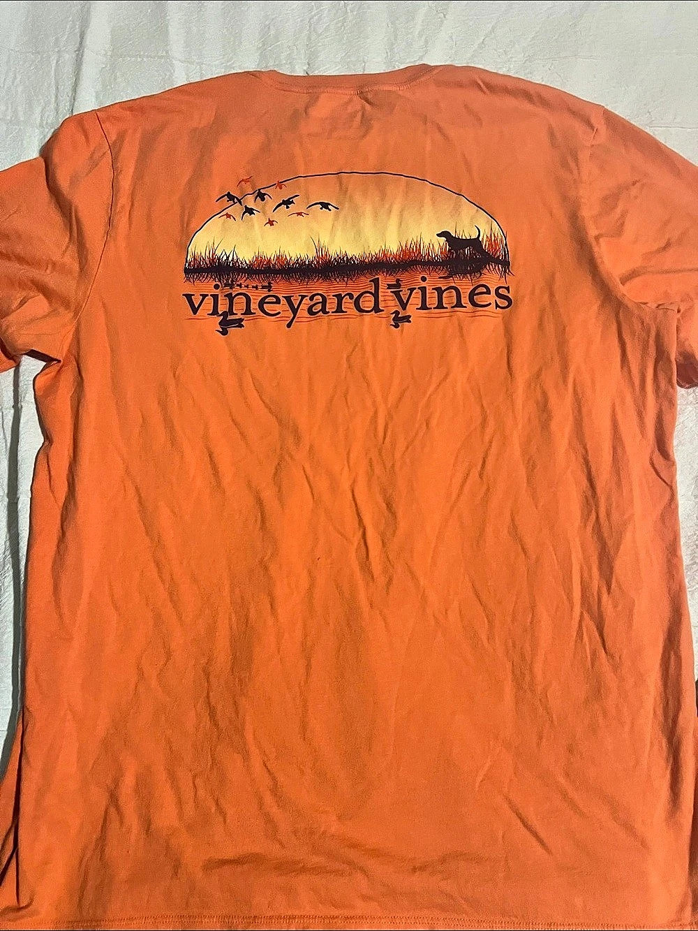 vineyard vines Sunset Duck Pocket Tee Short Sleeve Orange Medium